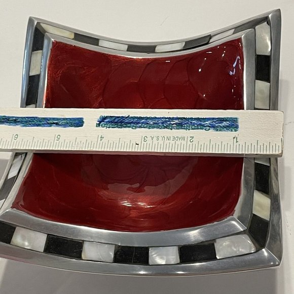 Julia Knight Classic Pagoda Bowl in Candy Apple and Mother of Pearl - Picture 7 of 9